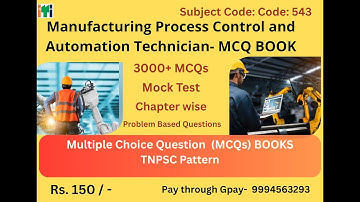 Manufacturing Process Control and Automation MCQs Book/code 543/E book/ MPC&A boos / ITI book/CTS