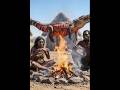 Prehistoric Humans Ancestors Roasting Giant Crocodile #prehistoriclife #crocodile #ancestors