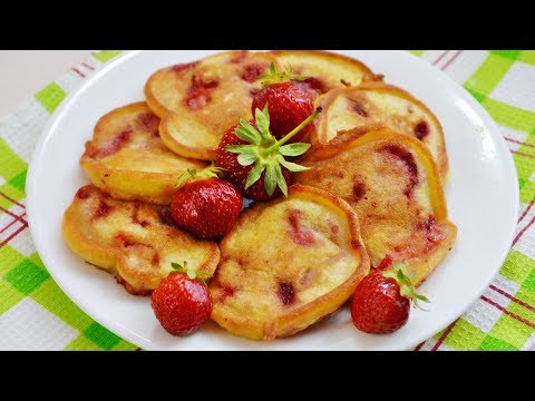 Видео рецепт Оладьи с ягодами