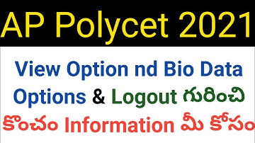 ap polycet 2021 2nd counseling view options & bio data and Logout information in telugu