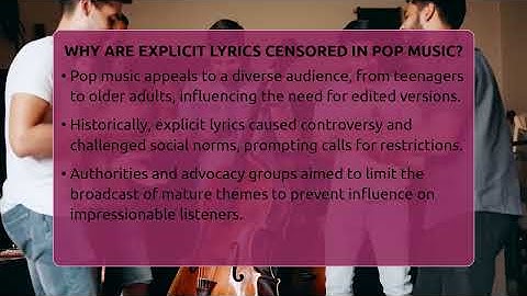 Why Are Explicit Lyrics Censored In Pop Music? - Pop Music Gurus