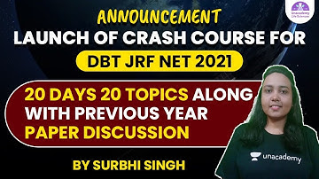DBT JRF NET 2021 | Crash Course | PYQs | By Surbhi Singh