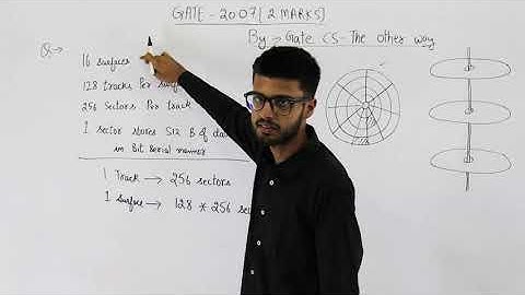 Gate 2007 pyq CAO | Consider a disk pack with 16 surfaces, 128 tracks per surface and 256 sectors