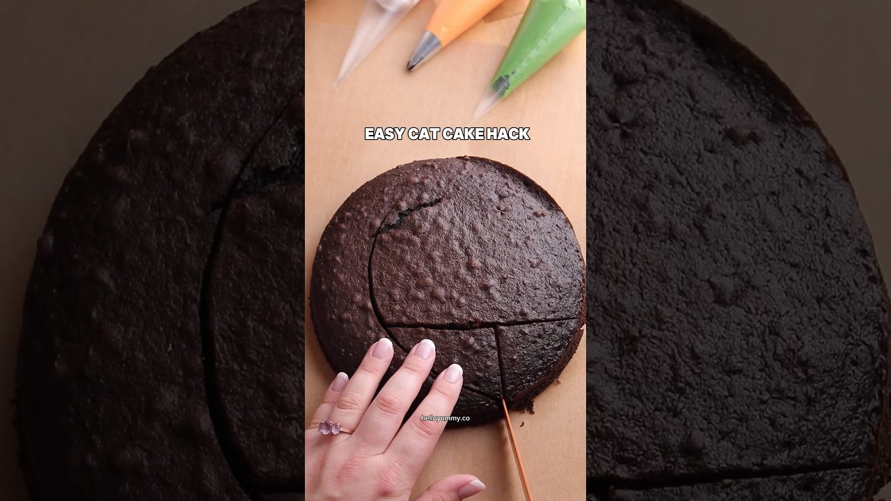Easy Black Cat Cake anyone can make! 🐈‍⬛ recipe👇🏼 