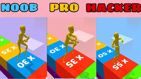 NOOB vs PRO vs HACKER in Skater Stacker ❤️ All Levels Gameplay, NEW Games iOS, Android