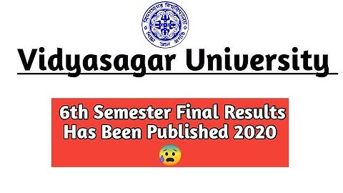 Vidyasagar University 6th Semester Result 2020 Published 😰 | Final Year Result Out 💯 | Must Watch