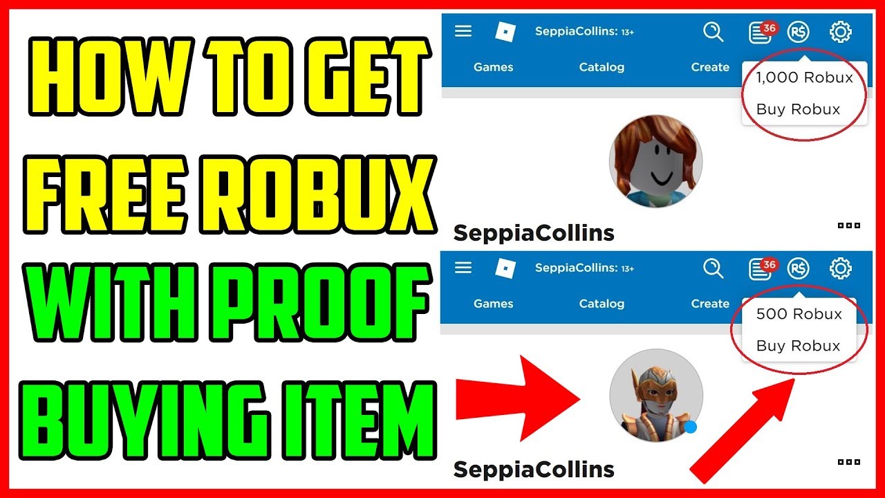 Free Robux On Roblox With Proof Buying Item 2019 Youtube - how to get free robux on roblox 2019 with proof