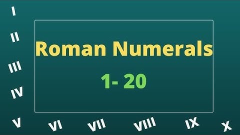 Roman numerals 1 to 20 | Problem Set 1 Roman Numerals class 5th maths