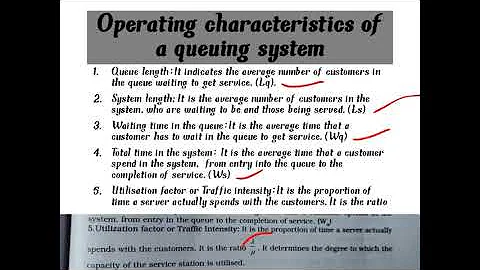 operating characteristics of queuing systems.📝📒