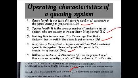 operating characteristics of queuing systems.📝📒