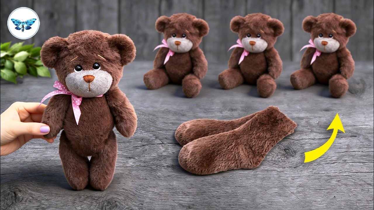 Таких мишек в магазине не купить!🐻Мишка из носков своими руками🧦DIY