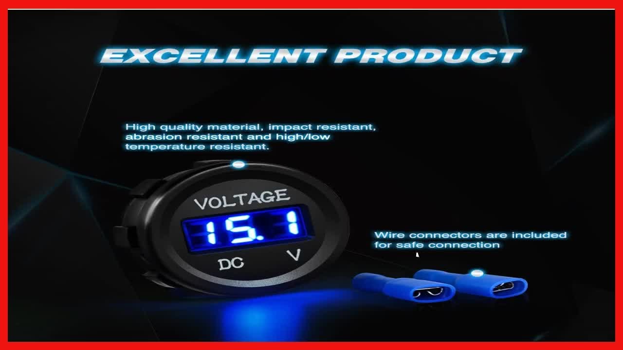 Reliable Blue LED Digital Voltmeter for All Vehicles: Easy Installation & Accurate Battery Monitorin