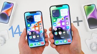 iPhone 14 \& iPhone 14 PLUS Unboxing and Comparison!
