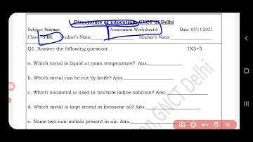 class8 science assessment worksheet 6 (3/11/21) English medium /#scienceassessmentworksheet6class8