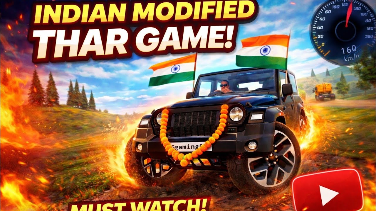 Daku Brainrot song Modified Mahindra Thar😈Games:Indian Green Thar (Gadi Wala Games) Car Game