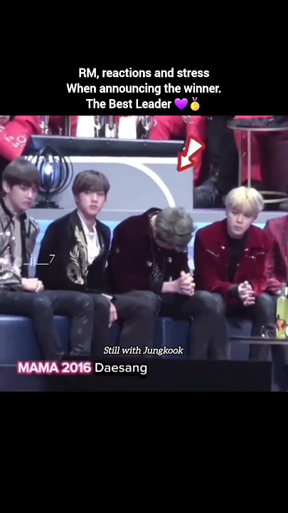 RM, reactions and stress When announcing the winner 🥺ðŸ˜The Best Leader💜🥇#jungkook #bts #short #rm #jk