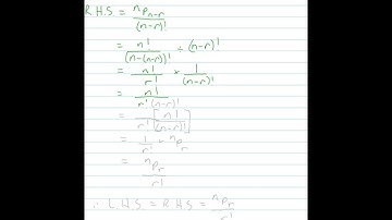 Proving that nPr/r!=nPn-r/(n-r)!
