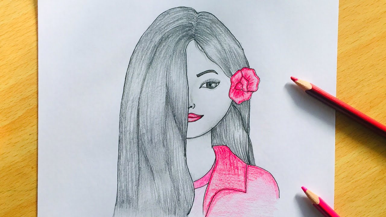 How to draw a Girl with Cap for Beginners  Colored Pencil Drawing  How  to Draw a Girl  YouTube