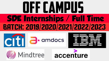 Off-Campus Drive | Batch 2019/2020/2021/2022/2023 | Citi,Amdocs,IBM, Mindtree, Accenture | Apply Now