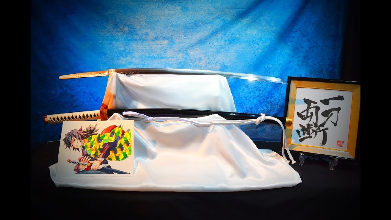 Demon Slayer Sword Giyu Tomioka Katana Made By Real Japanese Sword Smith.