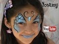 PINTACARITAS DE MARIPOSA  AZUL.- FACEPAINTING BLUE BUTTERFLY