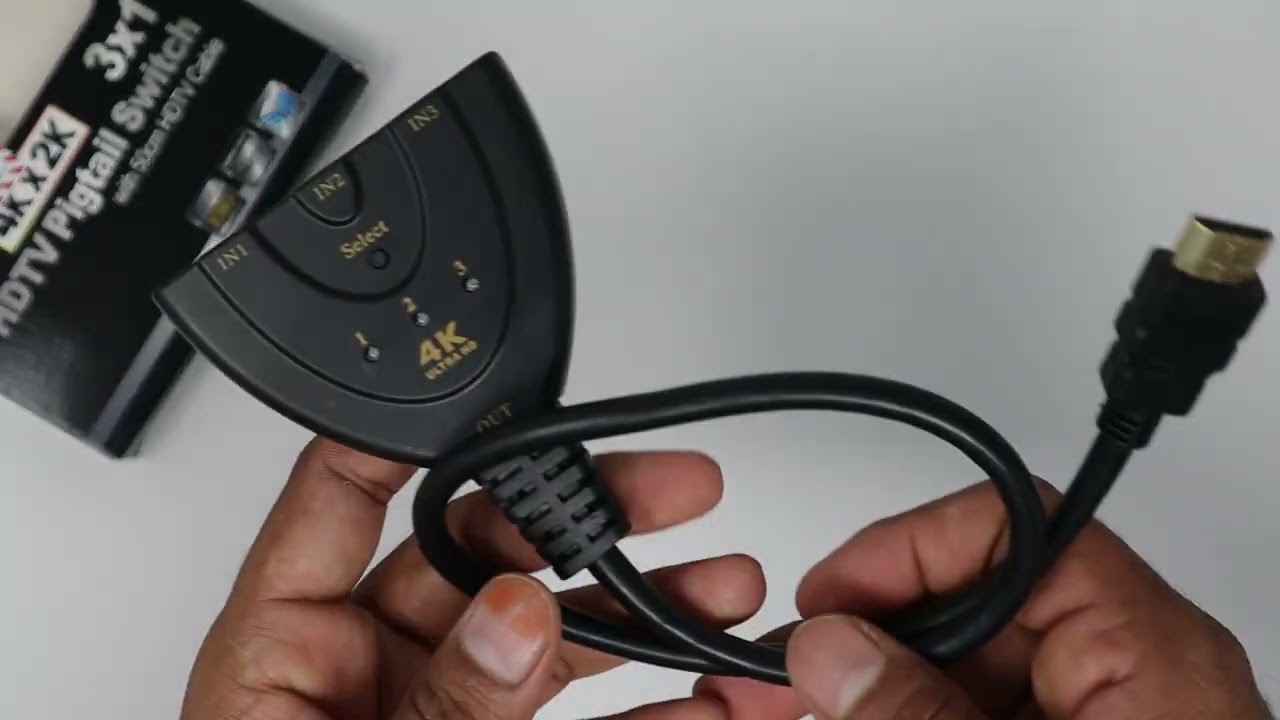 3 Port HDMI Splitter Supports upto 4K resolution - Automatic Switching - compatible with all devices