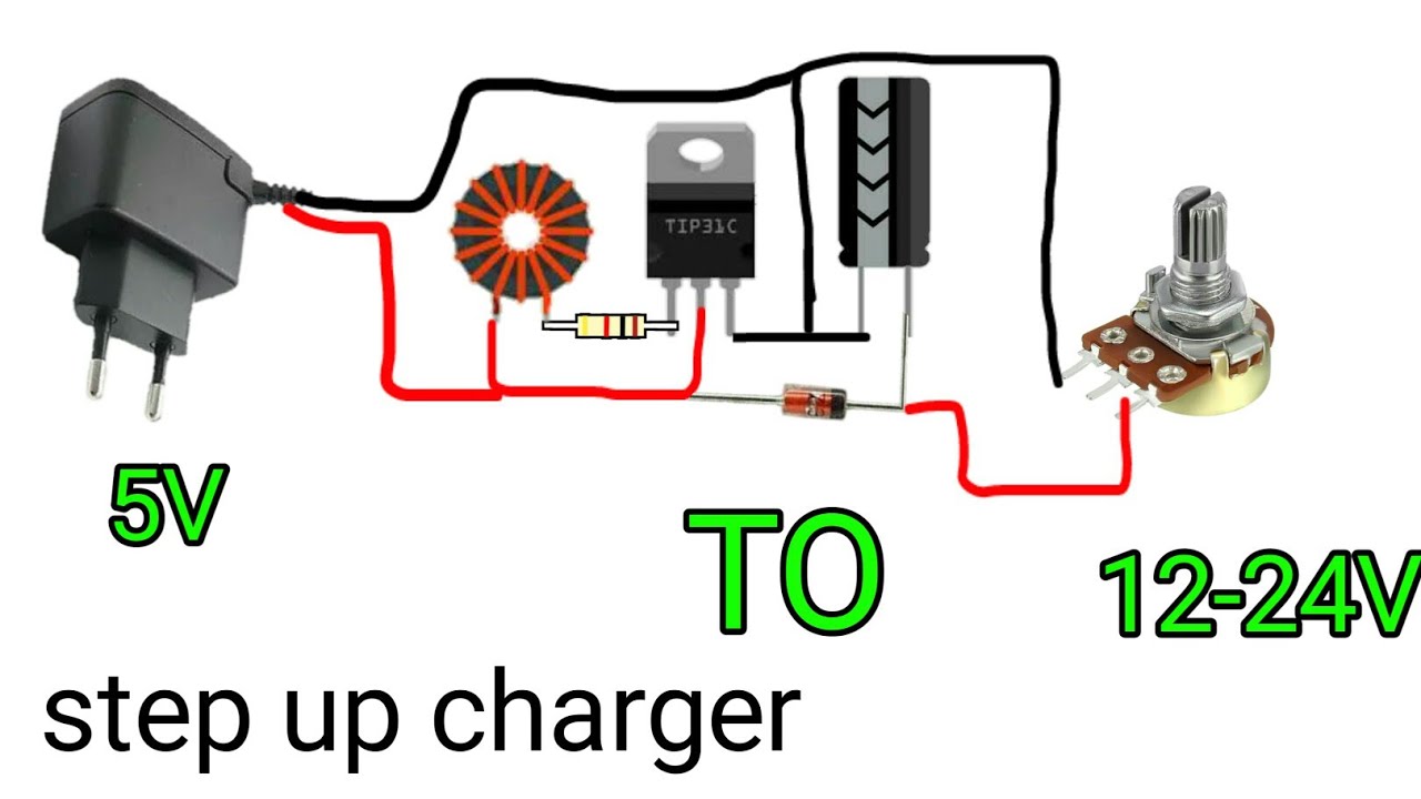cara menaikan tegangan charger hp 5v ke 1224v YouTube