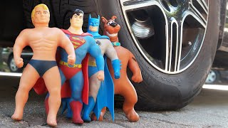 CAR VS STRETCH ARMSTRONG VS BATMAN VS SUPERMAN VS SCOOBY DOO (Compilation)