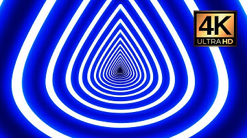 Blue Neon Raindrop Shape Tunnel | Hypnotic Motion Visual 4K | Electric Light Loop