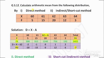 Calculation of arithmetic mean by short cut and step deviation method/find mean/ Easy Statistics