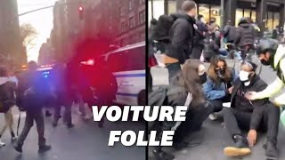 À New York, une voiture percute des manifestants et fait plusieurs blessés