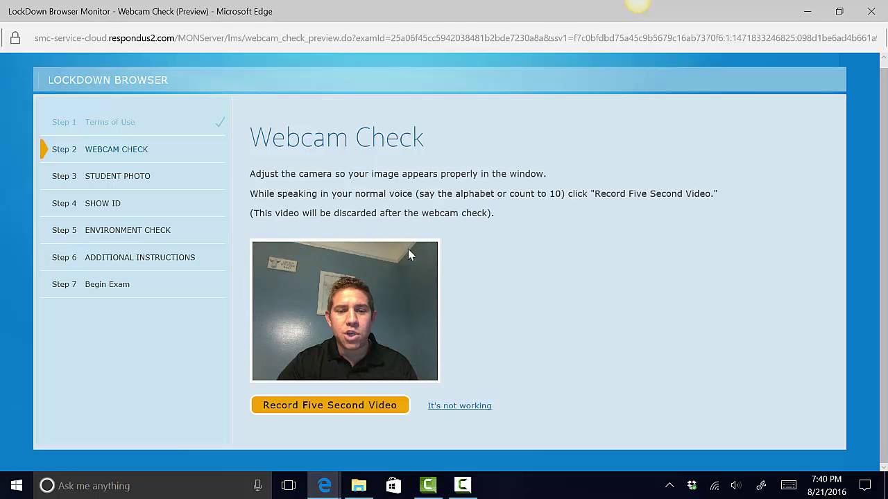 Respondus Webcam Check - YouTube