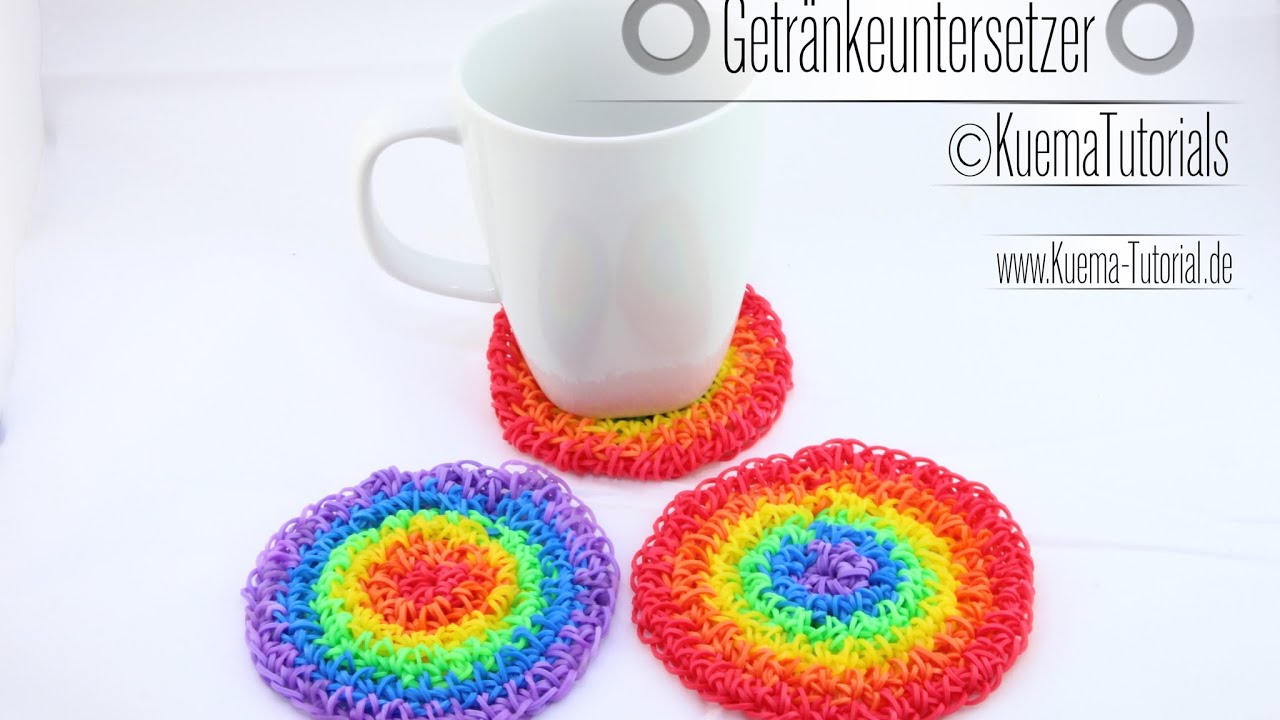 Rainbow Loom-Rainbow Getränkeuntersetzer / Coaster / каботажное судно