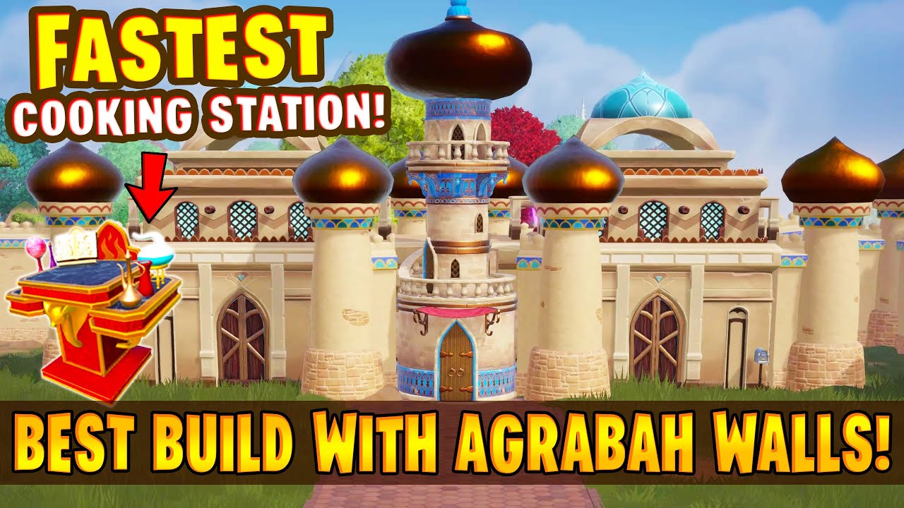 BEST WAY to Use New Agrabah Walls in Disney Dreamlight Valley. This Cooking Station is FAST!
