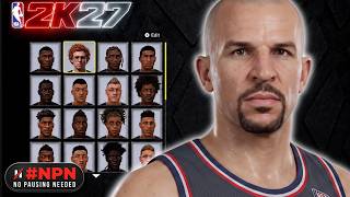 Jason Kidd NBA 2K27 Face Tutorial | (#NPN) No Pausing Needed