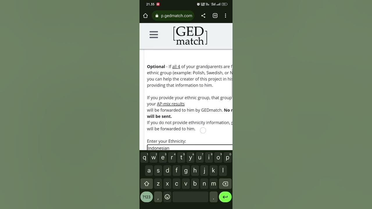Gedmatch result DNA - YouTube
