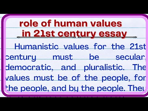 human values in 21st century essay writing