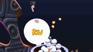 Jetpack + Double Cow = Lucky Fly! (Worms Armageddon)