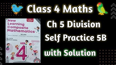 Class 4 Maths|Chapter 5 Division Self Practice 5B|new learning Composite Mathematics Class 4 |hps