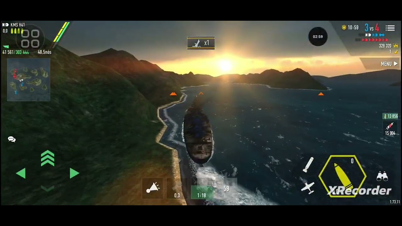 BATTLE OF WARSHIPS  - ⚓️ HMS H41: 4 KILLS - DANO 735 850