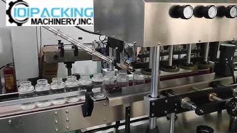Automatic cap loading feeding bottle high speed capping machine testing video