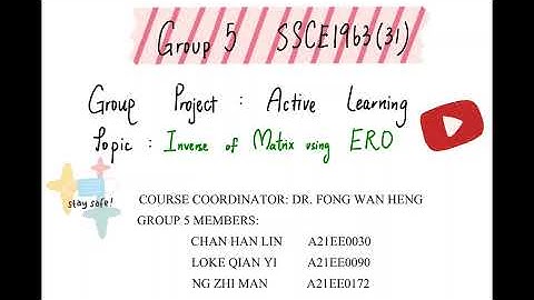 Group 5: Inverse of Matrix Using ERO