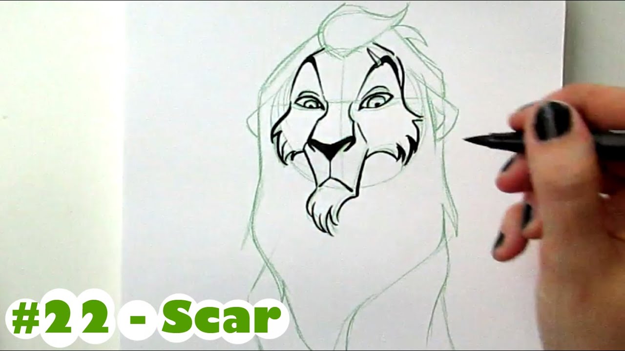 HOW TO DRAW DISNEY #22 - SCAR (Lion King)