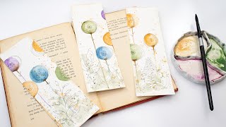 Watercolor fun and simple bookmarks painting idea - ink and watercolor screenshot 5