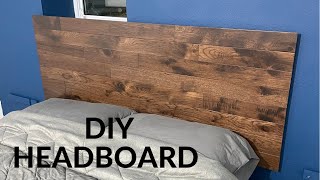DIY Headboard Made From Hardwood Flooring