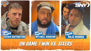 Mitchell Robinson, Isaiah Hartenstein and Miles McBride break down Knicks win over Sixers | SNY
