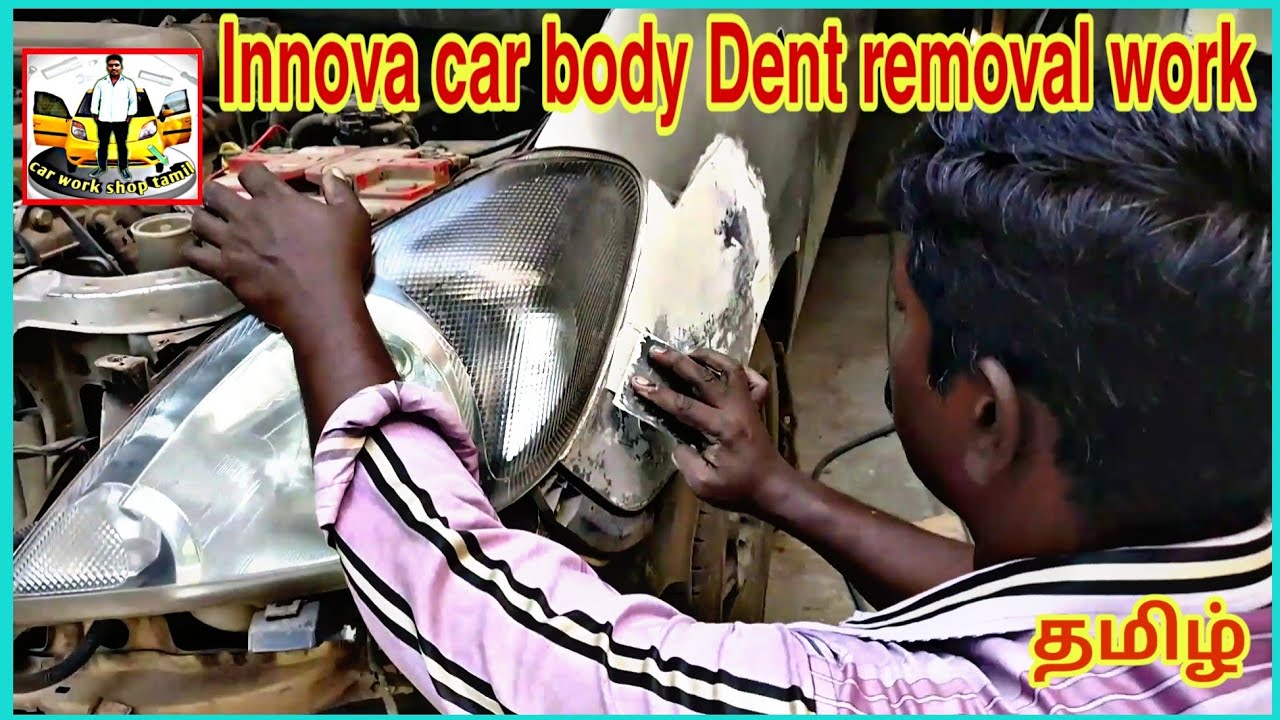 Innova car body part Dent removal work in Tamil - YouTube