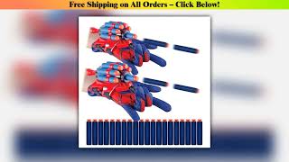 Adult Spider Soft Bullet Launcher Gloves Cosplay Web Shooter for Boy Girl Sticky Wall Foam Darts Sh screenshot 3