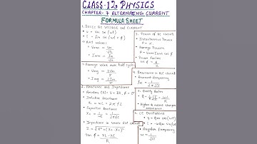 Alternating current. Formula sheet |IIT-JEE | NEET | CBSE | CUET | Class -12 [ Physics ] 🔥