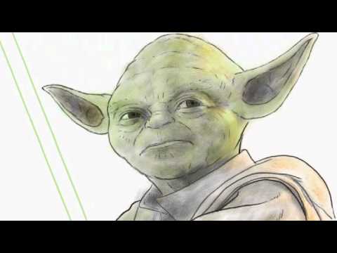 Drawing Of Yoda Star Wars スター ウォーズ ヨーダの似顔絵を描く Youtube